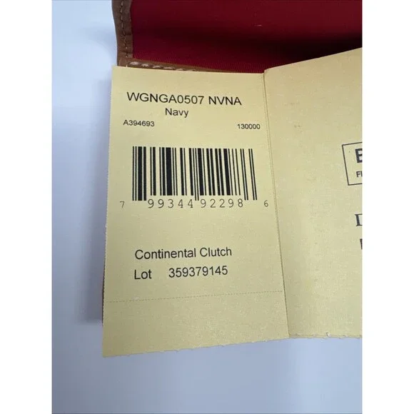 DOONEY & BOURKE Gretta Continental Clutch Slim Wallet Navy White Gingham Check - Picture 9 of 9